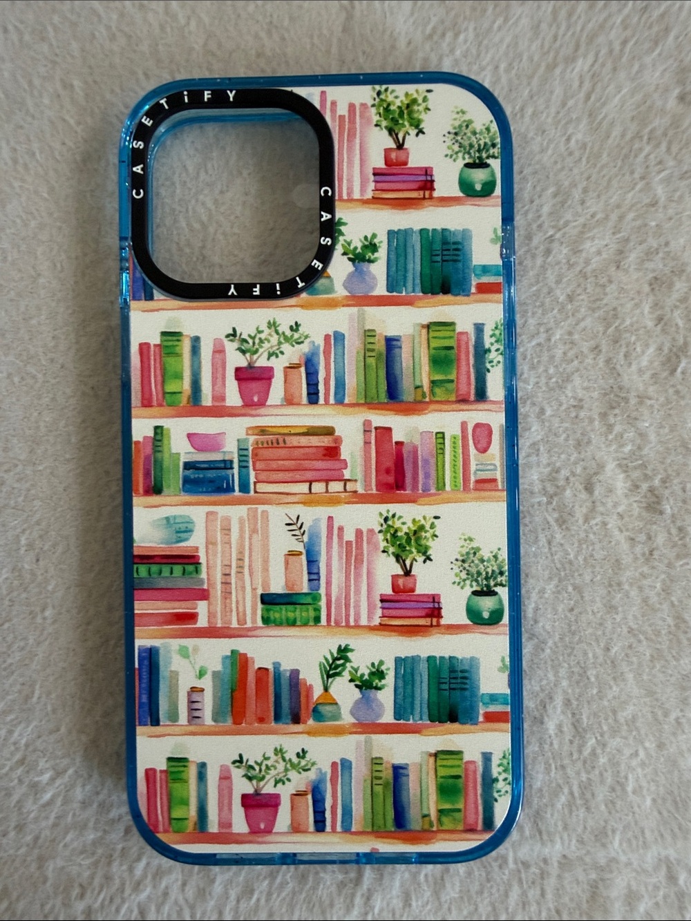 Casetify Multicolor Bookshelf Watercolor Blue New IPhone 12/13 Pro Max